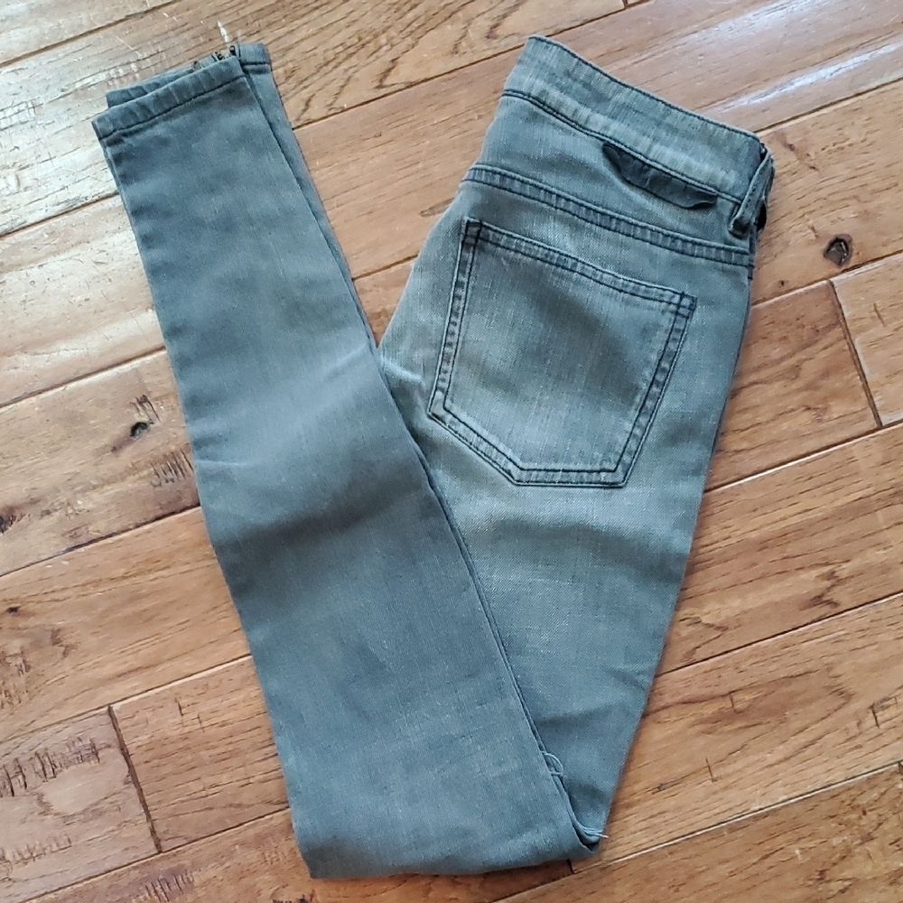 Stella McCartney Skinny Zip Long Gray Denim Jeans
